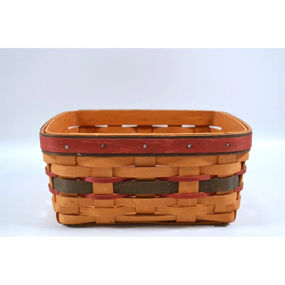 Longaberger 1996 Father's Day Address Rolodex Basket w Lid Protector and Cards